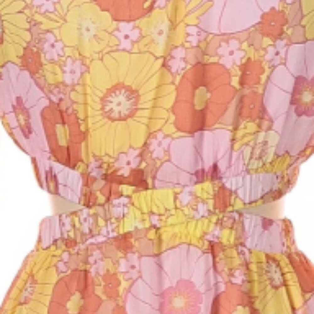 Steve Madden Women's" Retro Cadi" Open Back Mini Dress In Pink Multi - X-Small - Picture 4 of 12